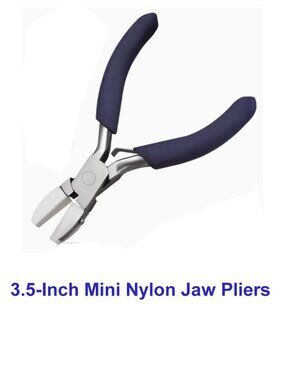 Mini Nylon Pliers with Stainless Steel Flat Mouth 3.5-Inch  - Ideal for Wire